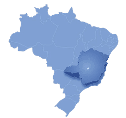 Mapa do Brasil com Minas Gerais em relevo